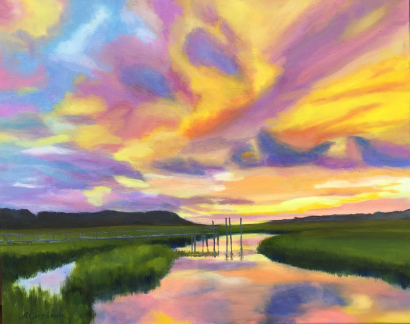 Southern Sky, oil painting by Arline Corcoran of Danbury, CT
