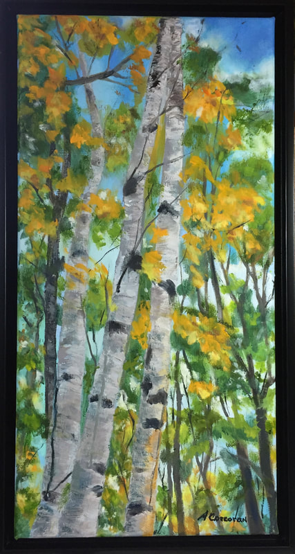 Birches, Oil painting by Arline Corcoran of Danbury, CT