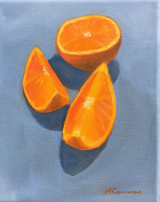 "Vitamin C", Oil painting of orange sections by Arline Corcoran, Danbury, CT.